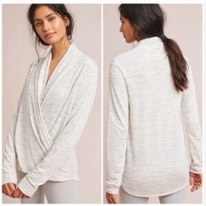 Anthropologie Saturday Sunday Space Dye Heathered Elsa Wrap Long Sleeve